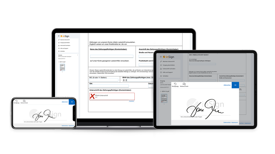 psp software - Digitale Unterschriften / Signaturen von InSign ermöglichen kontaktlose Vertragsabschlüsse