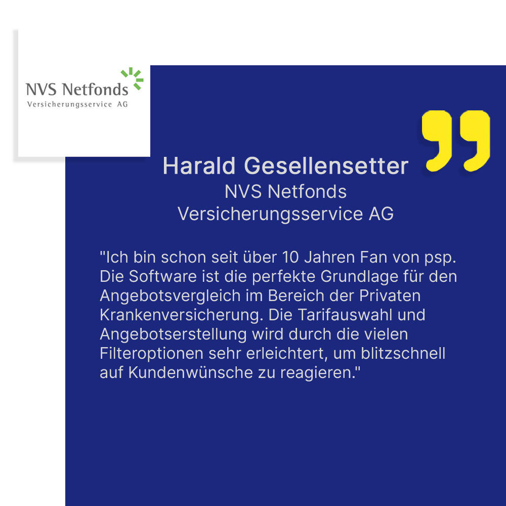 Harald-Gesellensetter - NVS Netfonds Versicherungsservice AG Finanzkaufmann über psp Software